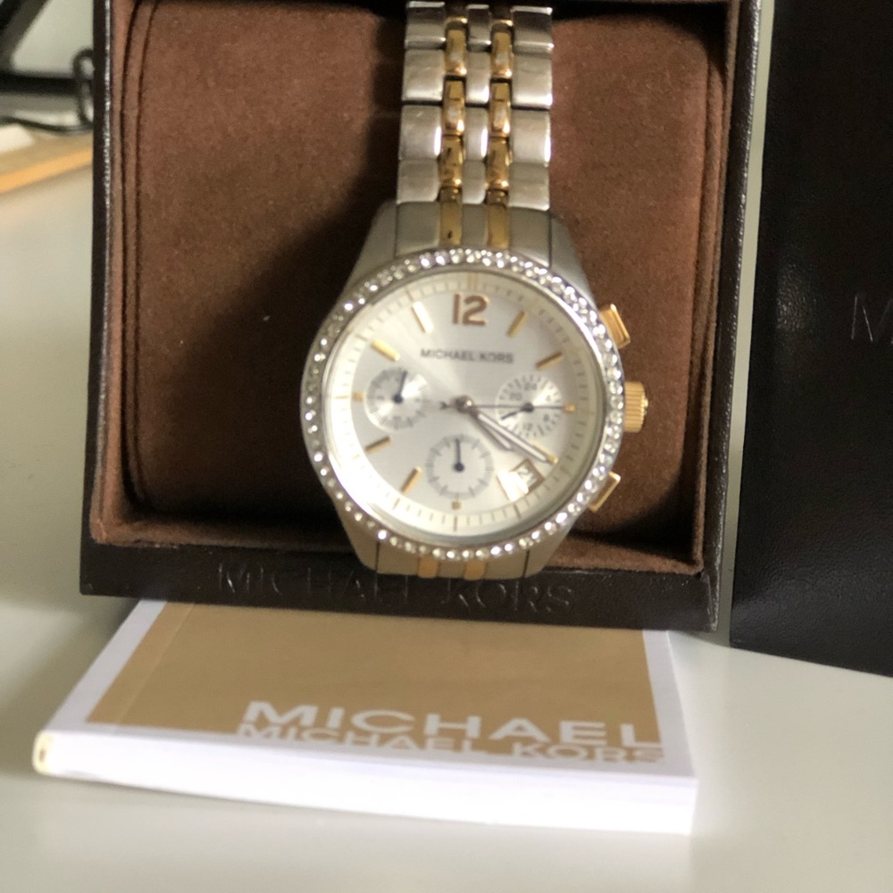 Michael kors Mk-5098 stainless steel two tone ladies watch 38mm